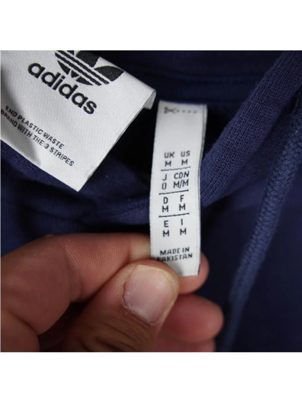 Adidas Originals Re-Process Adicolor Pullover Hoodie Mens Medium Blue Striped